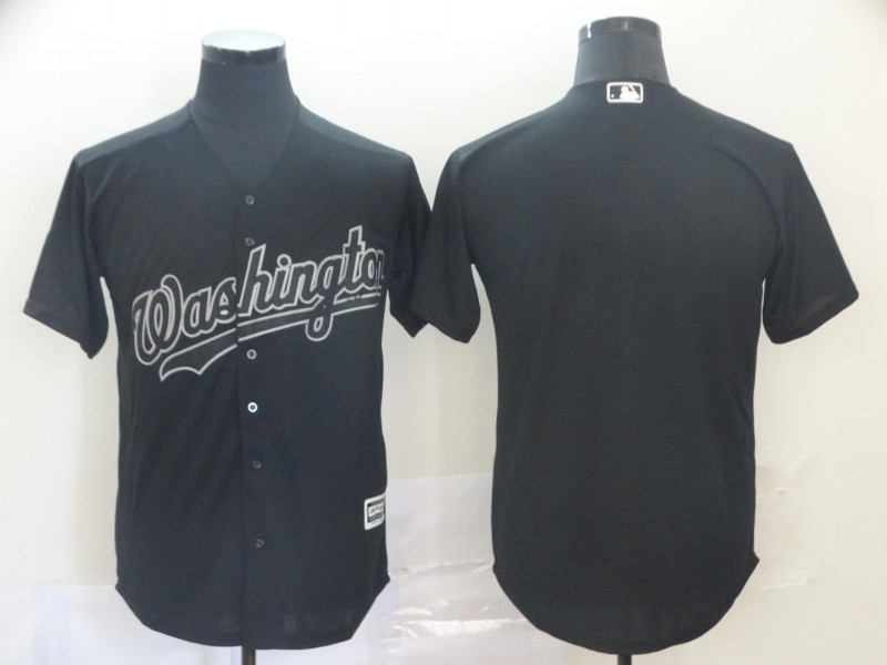 Personalized Nationals Blank Black Flexbase Jersey