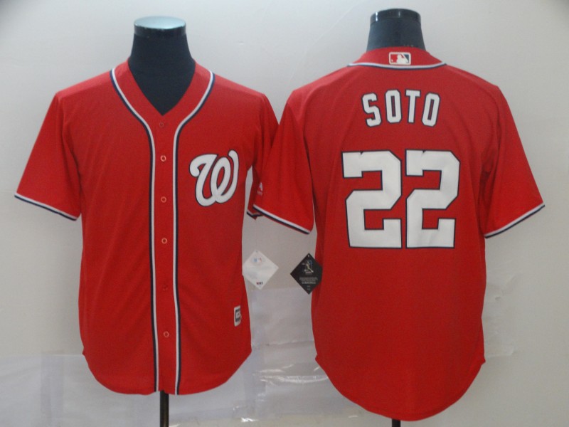 Personalized Nationals 22 Juan Soto Red Cool Base Jersey