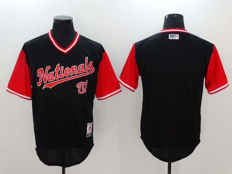 Personalized Nationals Blank Navy 2017 Players Weekend Jersey