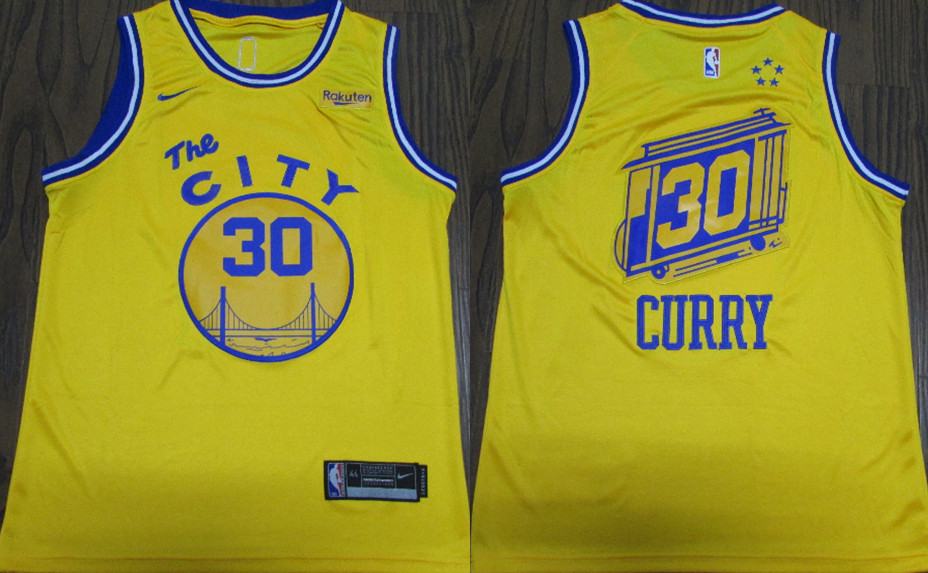 Personalized Warriors 30 Stephen Curry Yellow City Edition Authentic Jersey