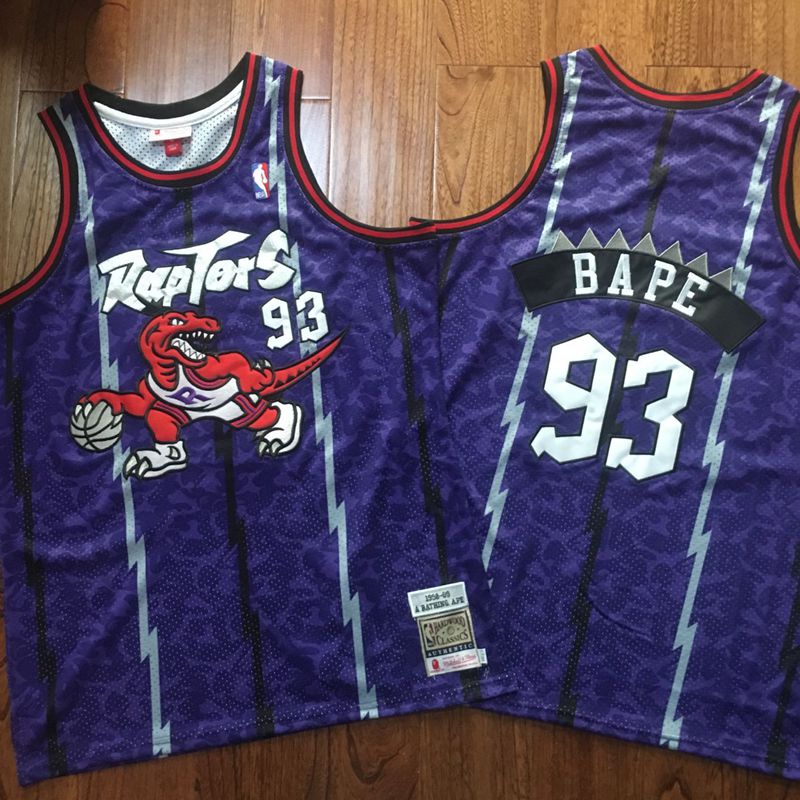 Personalized Raptors 93 Bape Purple 1998-99 Hardwood Classics Jersey