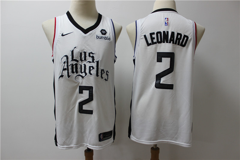 Personalized Clippers 2 Kawhi Leonard White City Edition Swingman Jersey