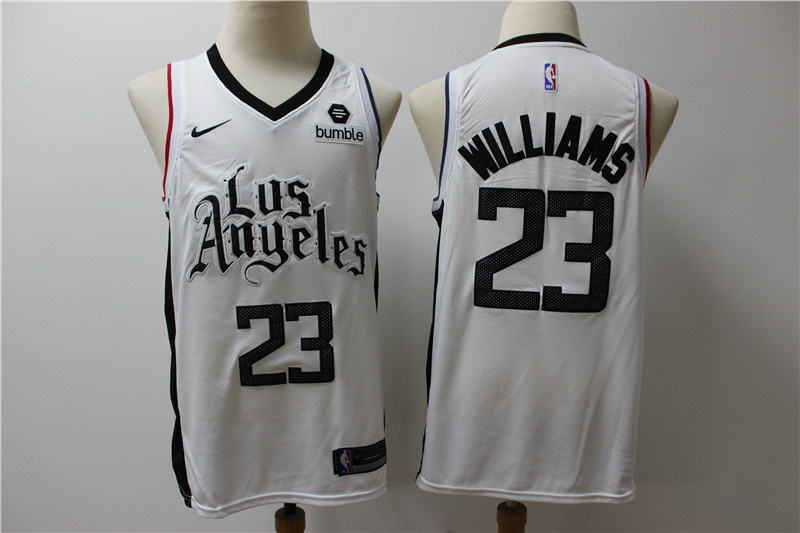 Personalized Clippers 23 Lou Williams White City Edition Swingman Jersey