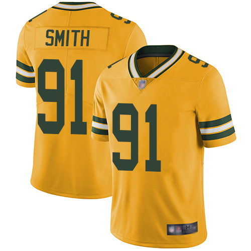 Personalized Packers #91 Preston Smith Yellow Men’s Stitched Football Limited Rush Jersey