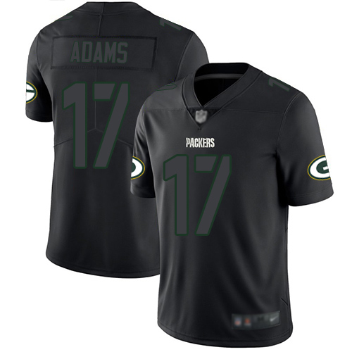 Personalized Packers #17 Davante Adams Black Men’s Stitched Football Limited Rush Impact Jersey
