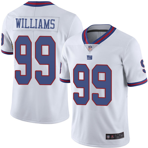Personalized Giants #99 Leonard Williams White Men’s Stitched Football Limited Rush Jersey