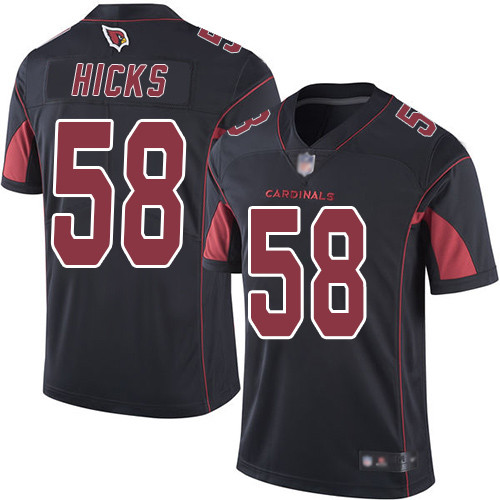 Personalized Cardinals #58 Jordan Hicks Black Men’s Stitched Football Limited Rush Jersey