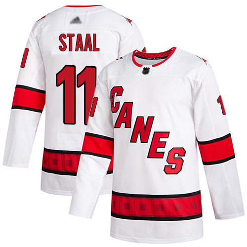 Personalized Hurricanes #11 Jordan Staal White Road Authentic Stitched Hockey Jersey