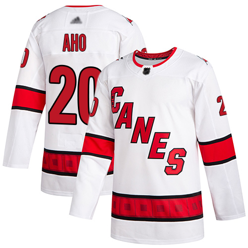 Personalized Hurricanes #20 Sebastian Aho White Road Authentic Stitched Hockey Jersey