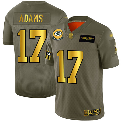 Personalized Packers #17 Davante Adams Camo Gold Men’s Stitched Football Limited 2019 Salute To Service Jersey