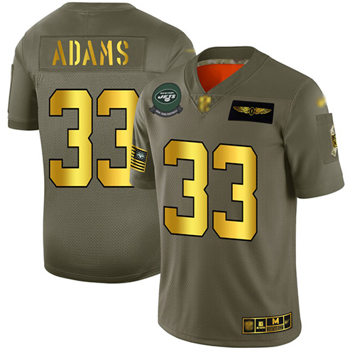 Personalized Jets #33 Jamal Adams Camo Gold Men’s Stitched Football Limited 2019 Salute To Service Jersey