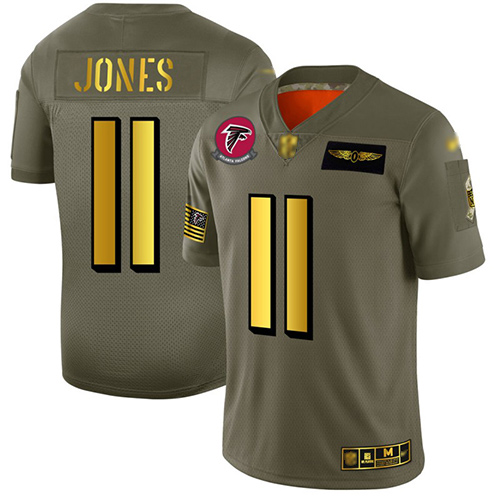Personalized Falcons #11 Julio Jones Camo Gold Men’s Stitched Football Limited 2019 Salute To Service Jersey