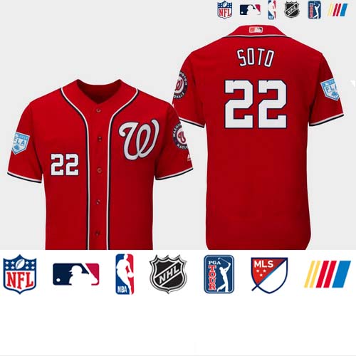 Personalized Men’s Washington Nationals #22 Juan Soto Red Flex Base Jersey