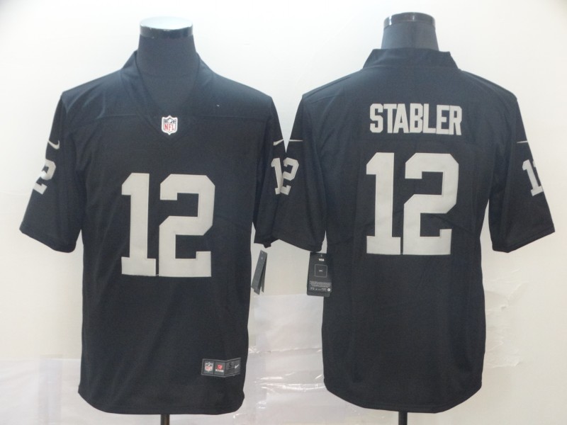 Personalized Raiders 12 Ken Stabler Black Untouchable Limited Jersey