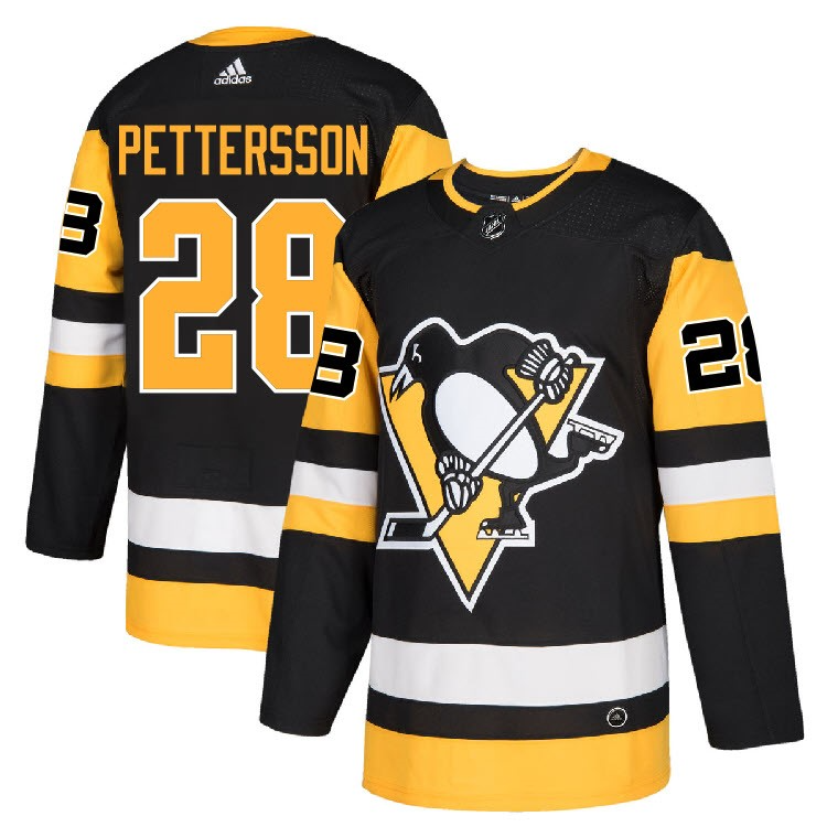 Personalized Men’s Penguins #28 Marcus Pettersson Black Jersey