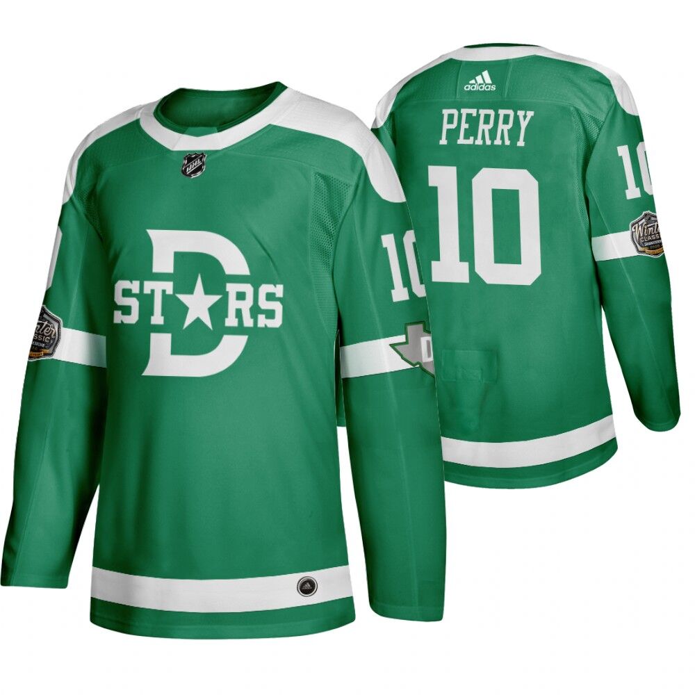 Personalized Stars 10 Corey Perry Green 2020 Winter Classic Jersey