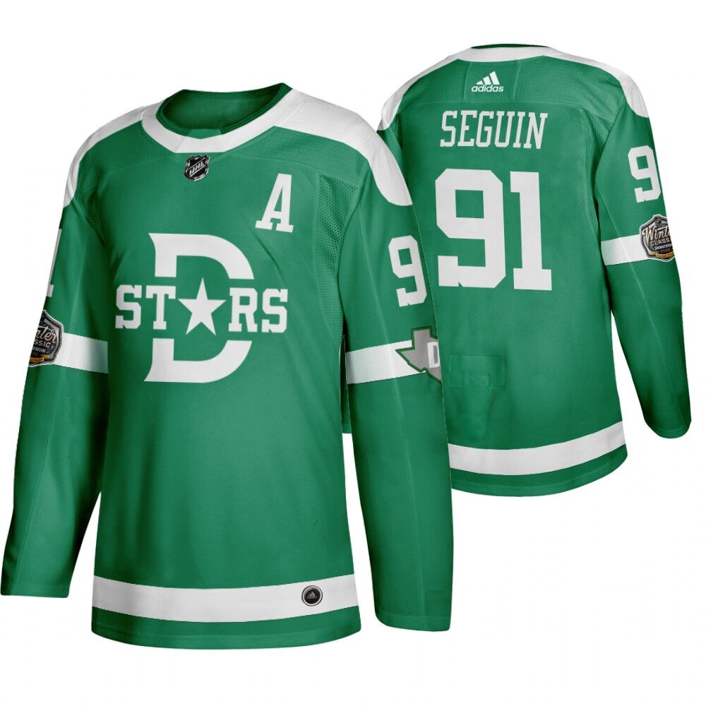 Personalized Stars 91 Tyler Seguin Green 2020 Winter Classic Jersey