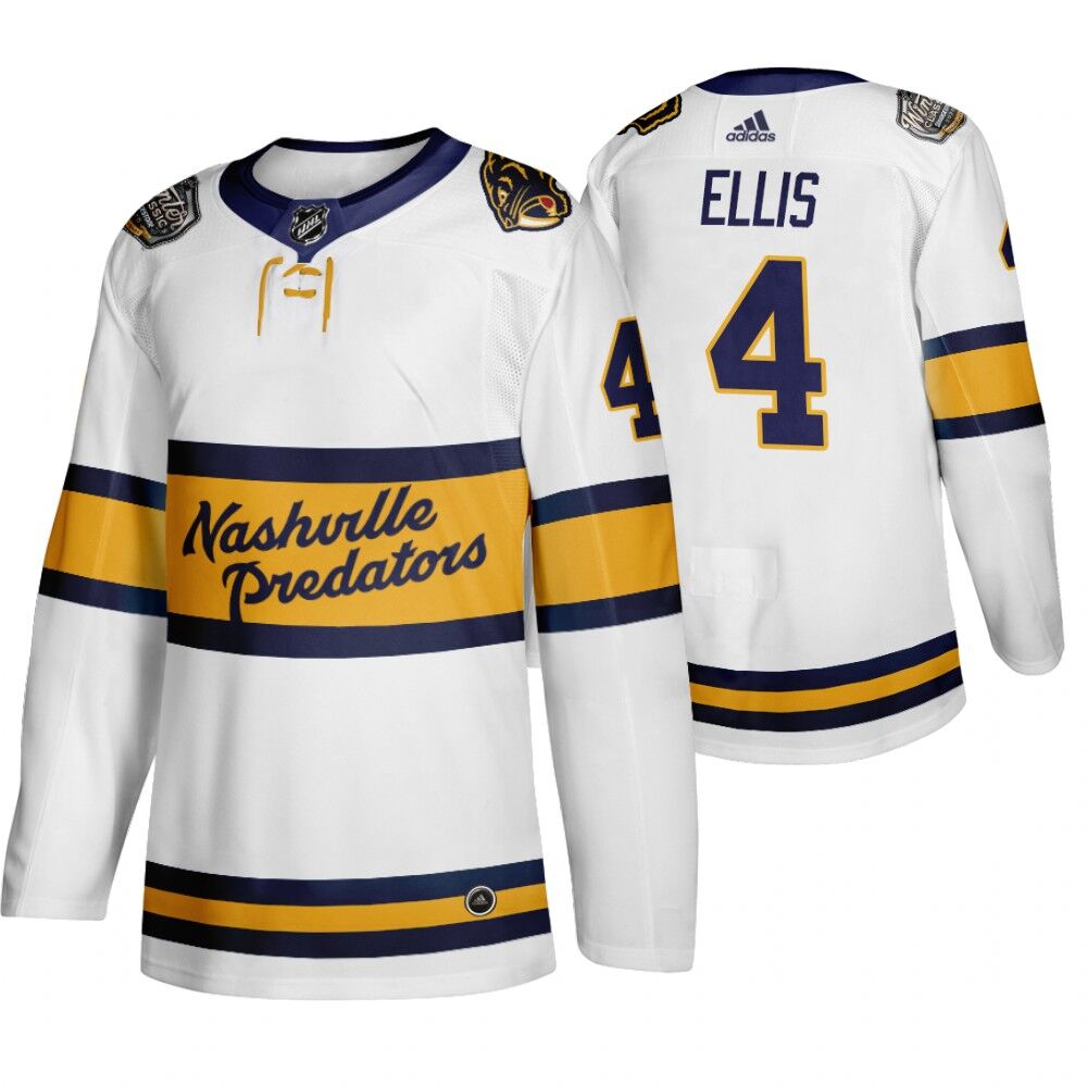 Personalized Predators 4 Ryan Ellis White 2020 Winter Classic Jersey