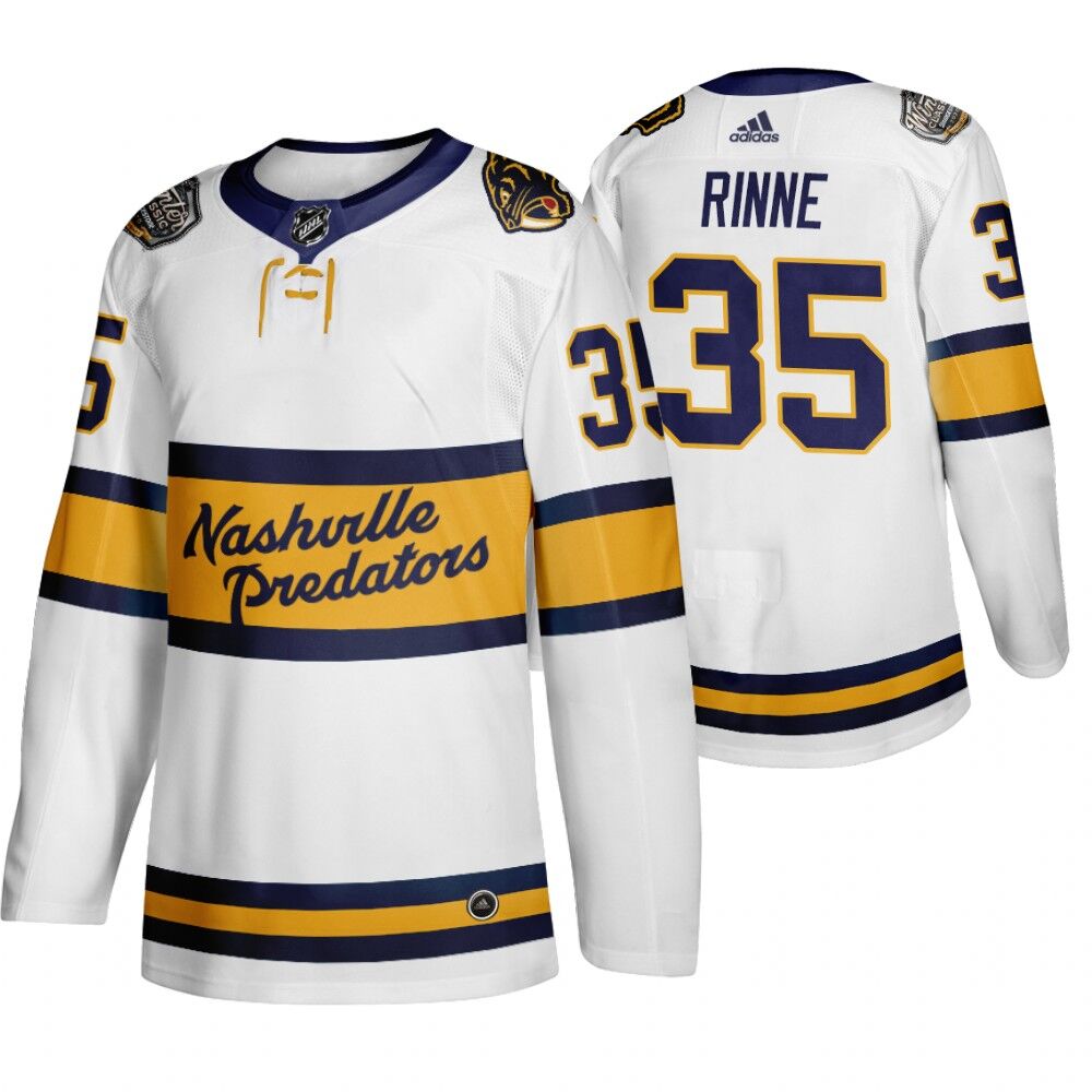 Personalized Predators 35 Pekka Rinne White 2020 Winter Classic Jersey