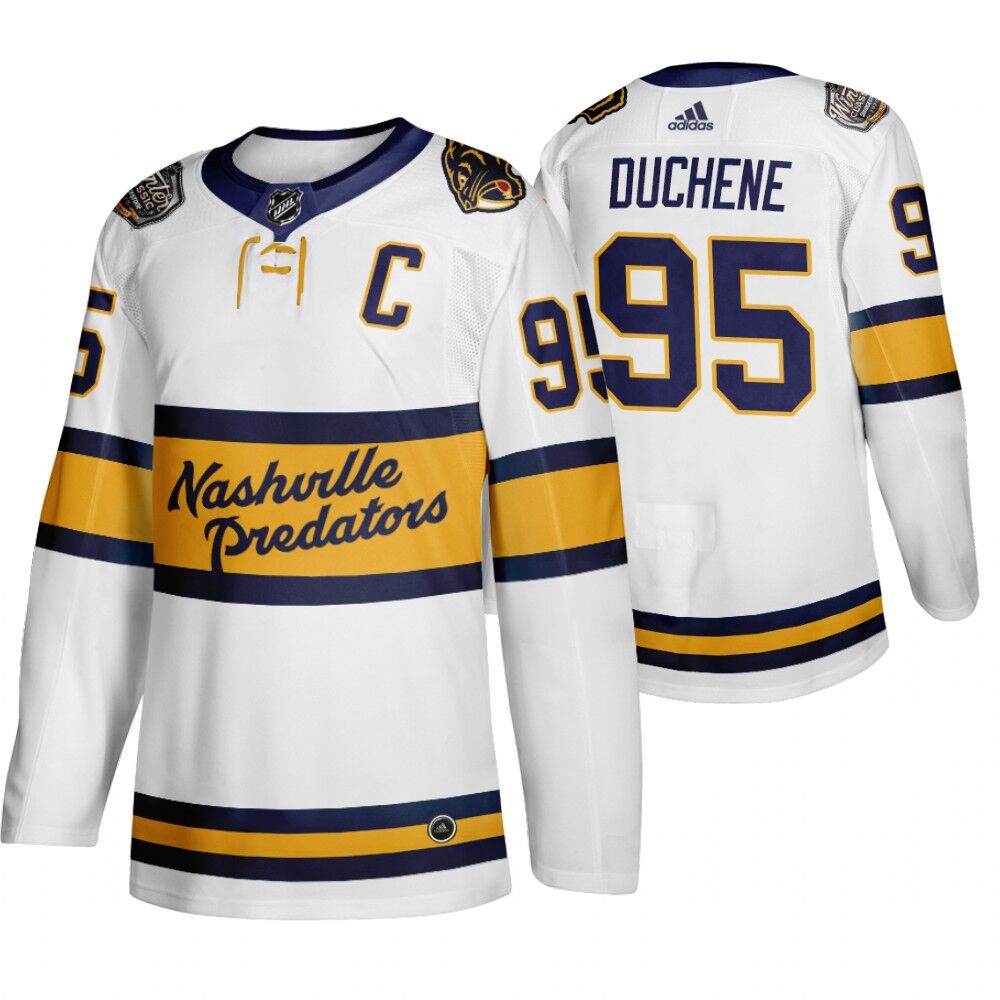 Personalized Predators 95 Matt Duchene White 2020 Winter Classic Jersey