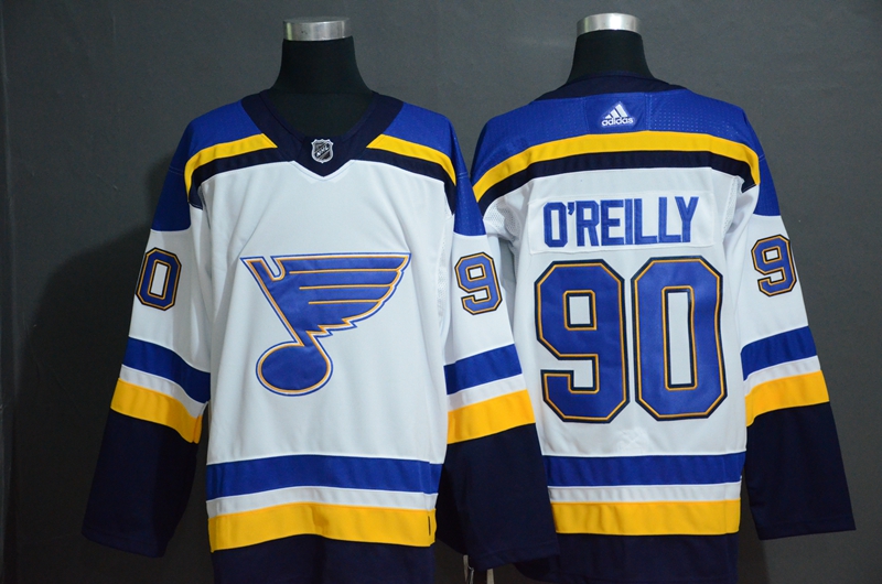 Personalized Blues 90 Ryan O’Reilly White Jersey