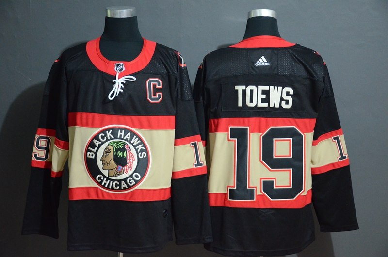 Personalized Blackhawks 19 Jonthan Toews Premier Black New Third Jersey