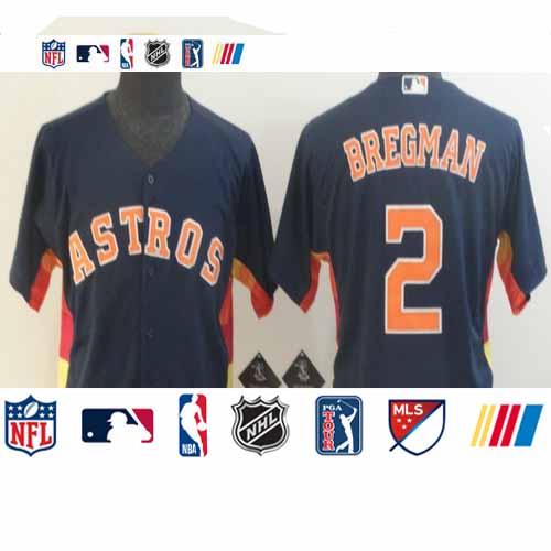 Personalized Youth Astros 2 Alex Bregman Navy Youth Cool Base Jersey