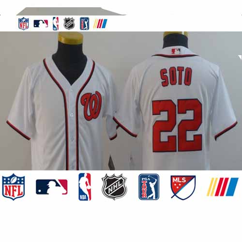 Personalized Youth Nationals 22 Juan Soto White Youth Cool Base Jersey