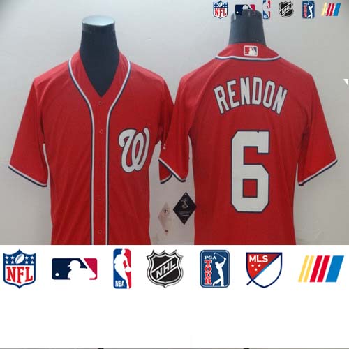 Personalized Nationals 6 Anthony Rendon Red Cool Base Jersey