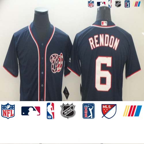 Personalized Nationals 6 Anthony Rendon Navy Cool Base Jersey