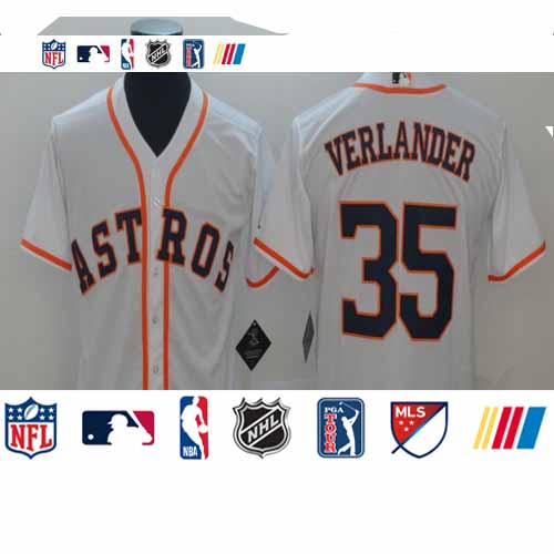 Personalized Astros 35 Justin Verlander White Cool Base Jersey