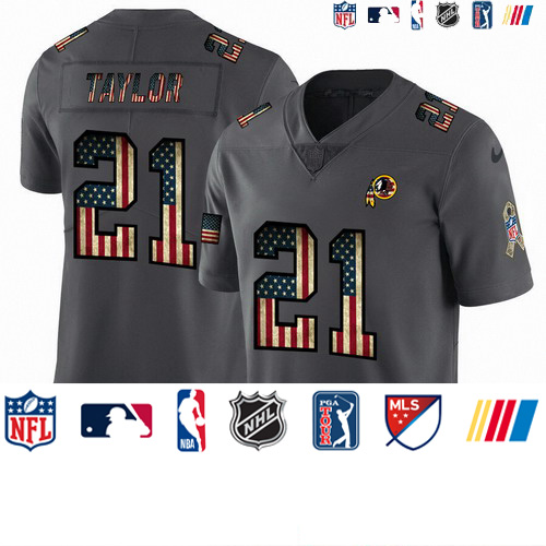 Personalized Redskins 21 Sean Taylor 2019 Salute To Service USA Flag Fashion Limited Jersey