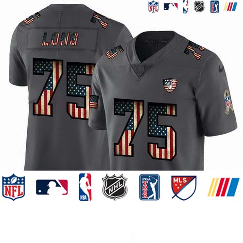 Personalized Raiders 75 Howie Long 2019 Salute To Service USA Flag Fashion Limited Jersey