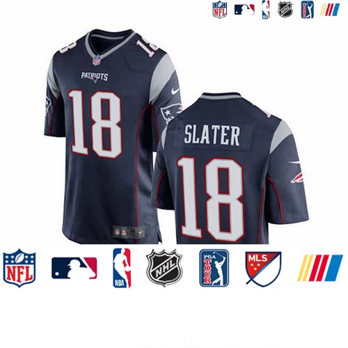 Personalized New England Patriots #18 Matthew Slater Blue Limited Jersey
