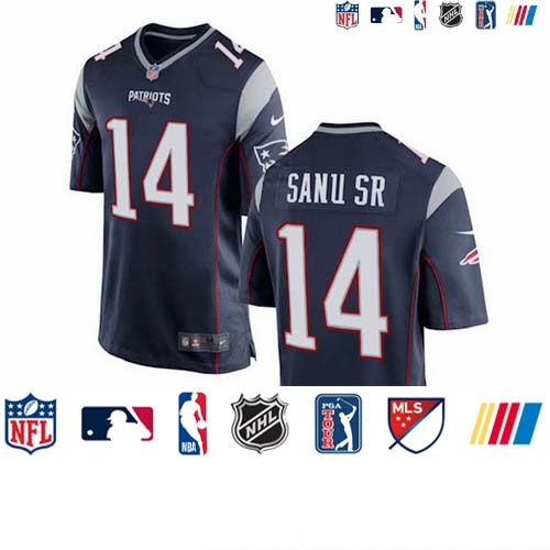 Personalized New England Patriots #14 Mohamed SANU SR Blue Limited Jersey