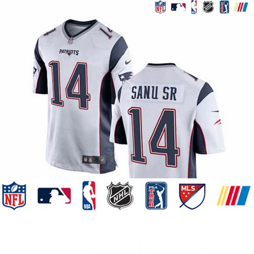 Personalized New England Patriots #14 Mohamed SANU SR White Limited Jersey