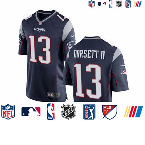 Personalized New England Patriots #13 Phillip Dorsett II Blue Limited Jersey