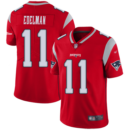 Personalized Patriots #11 Julian Edelman Red Men’s Stitched Football Limited Inverted Legend Jersey