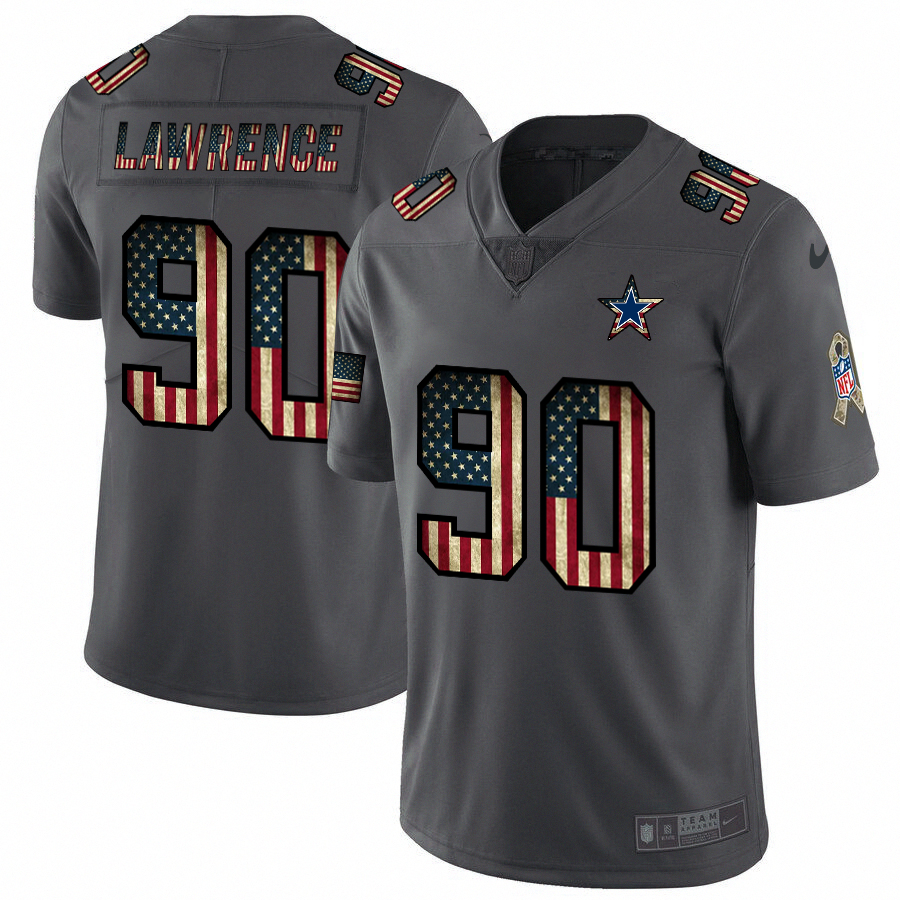 Personalized Cowboys 90 Demarcus Lawrence 2019 Salute To Service USA Flag Fashion Limited Jersey