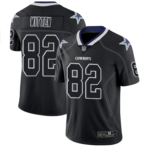 Personalized Cowboys #82 Jason Witten Lights Out Black Men’s Stitched Football Limited Rush Jersey