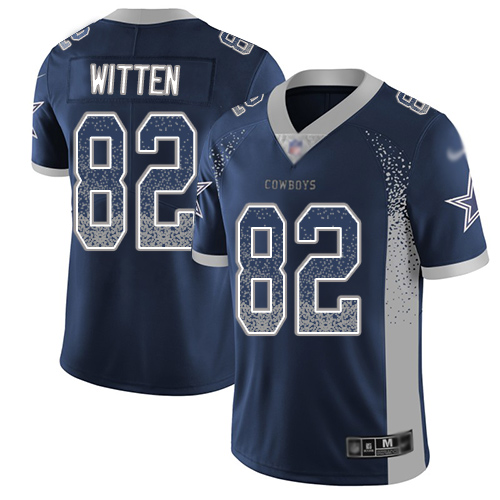 Personalized Cowboys #82 Jason Witten Navy Blue Team Color Men’s Stitched Football Limited Rush Drift Fashion Jersey