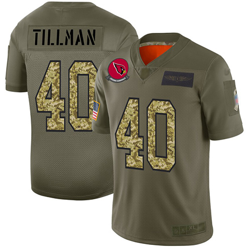 Personalized Cardinals #40 Pat Tillman Olive Camo Men’s Stitched Football Limited 2019 Salute To Service Jersey