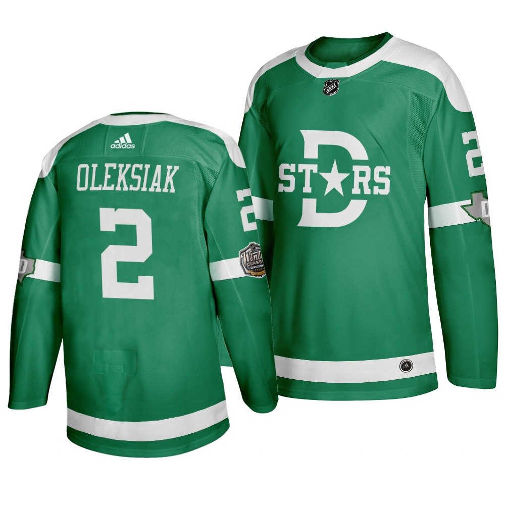 Personalized Stars 2 Jamie Oleksiak Green 2020 Winter Classic Jersey