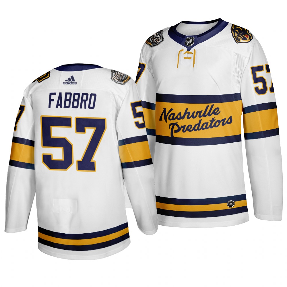 Personalized Predators 57 Dante Fabbro White 2020 Winter Classic Jersey