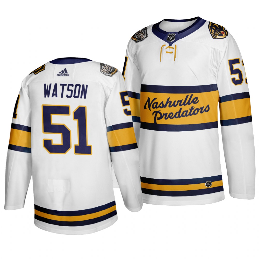 Personalized Predators 51 Austin Watson White 2020 Winter Classic Jersey