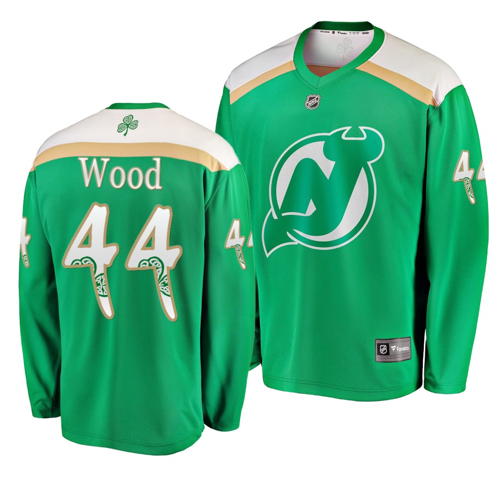 Personalized Devils 44 Miles Wood Green 2019 St. Patrick’s Day Jersey