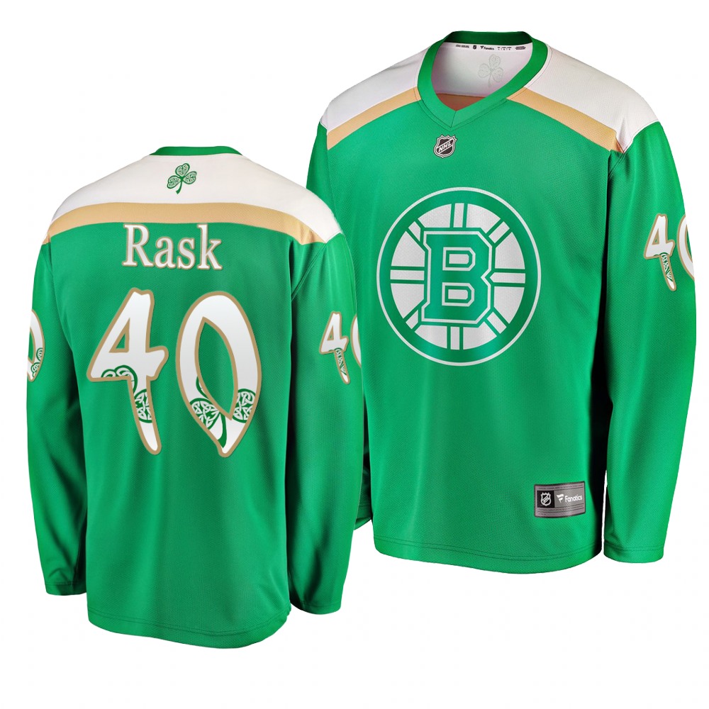 Personalized Bruins 40 Tuukka Rask Green 2019 St. Patrick’s Day Jersey
