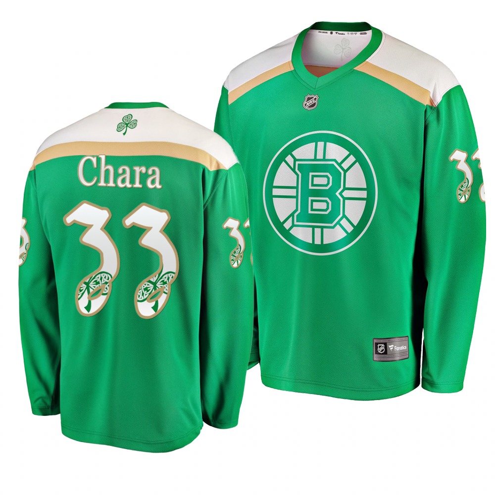 Personalized Bruins 33 Zdeno Chara Green 2019 St. Patrick’s Day Jersey