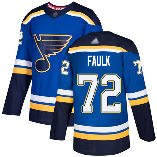 Personalized Blues #72 Justin Faulk Blue Home Authentic Stitched Hockey Jersey