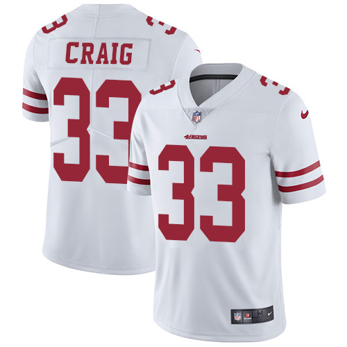 Personalized NFL 49ers #33 Roger Craig Men’s White Untouchable Limited Jersey